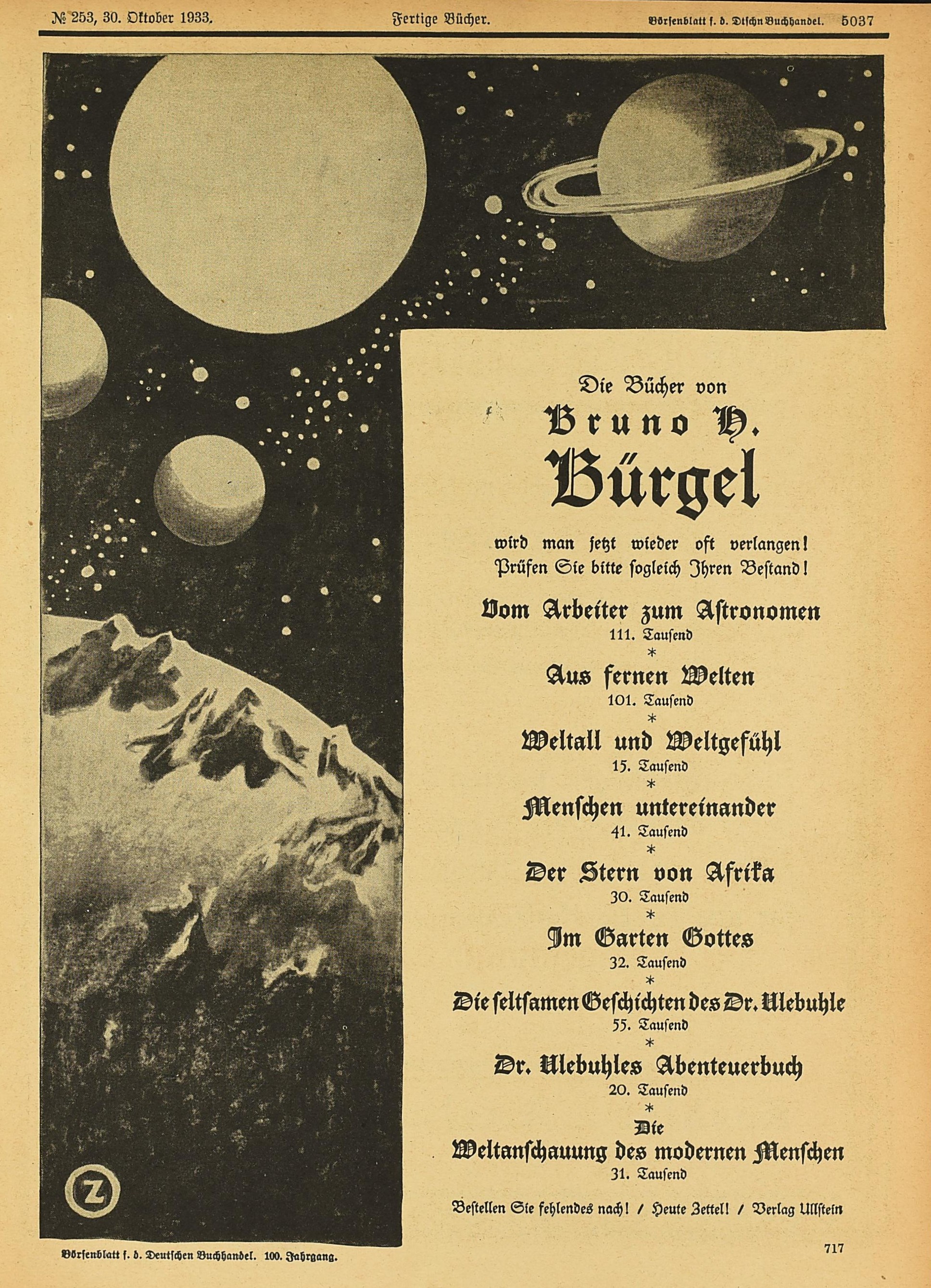 Leipzig, B�rsenblatt, 1933